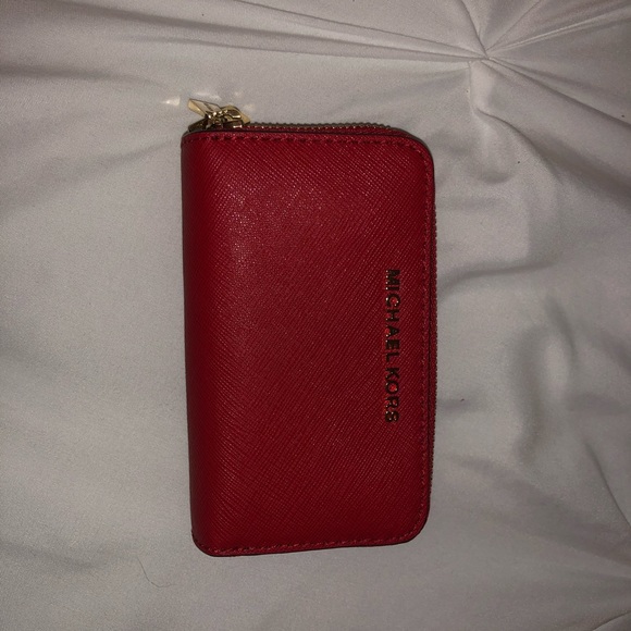 mk small pebbled leather wallet
